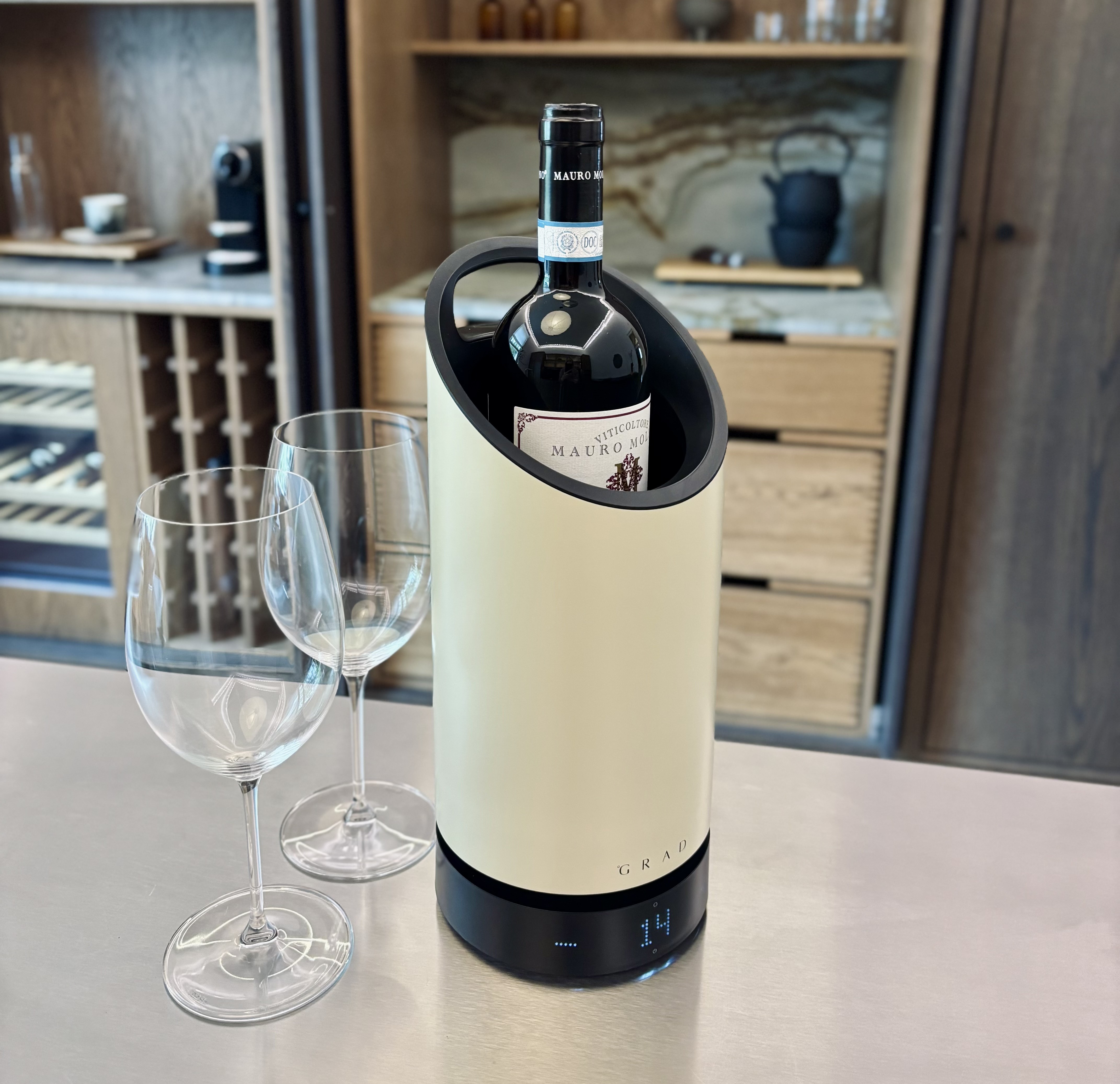 Funkční detail chladiče na víno